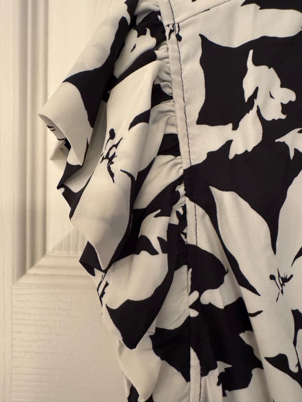 Joie Krystina Ruffle Trim Floral Dress Deep Sea Women’s Blackish Blue Size XS - Picture 12 of 14